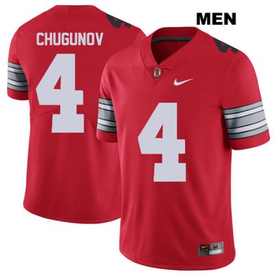 Men's NCAA Ohio State Buckeyes Chris Chugunov #4 College Stitched 2018 Spring Game Authentic Nike Red Football Jersey OW20E06BL